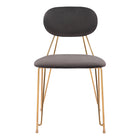 Zuo - Georges Chaise de salle à manger - Gris/Or - Ensemble de 2-Texture douce et lisse