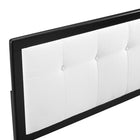 Modway - Draper Touffe Tissu et bois Tête de lit Queen, Noir Blanc-Rembourrage en mousse dense