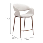 Zuo - Limay Tabouret de comptoir - Beige/Noyer-8