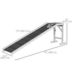 PawHut - Rampe pour animaux, marches de lit pour chien avec tapis antidérapant, 74 po L x 16 po l x 25 po H - blanc-Tapis antidérapant sur la rampe pour garantir la sécurité 