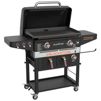 Blackstone - 28" Gril de collection de patio avec friteuse à air-Plaque chauffante de 28 po avec hotte et système d'allumage électrique