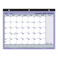 Blueline - 2027 Calendrier sous-main mensuel - 11 po x 8 1/2 po - bilingue-12 mois, de janvier à décembre