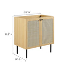 Modway - Chaucer 30" Armoire de toilette de salle de bain (lavabo non inclus) - Chêne-Tablette réglable