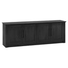 Hudson&Canal - Meuble TV Thornwell pour téléviseurs jusqu'à 78" - Grain noir-Comprend quatre portes avec armoires fermées et 4 étagères pour un grand espace de rangement