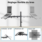 ShoppingAll - Support de bureau entièrement réglable pour ordinateur portable - Noir-Tous les outils nécessaires sont inclus dans la boîte pour une installation rapide et sans problème