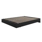 Nexera - Lit plateforme Queen, Noir-Comprend un système de lattes pour le support du matelas, il ne nécessite donc pas de sommier, le choix économique idéal 