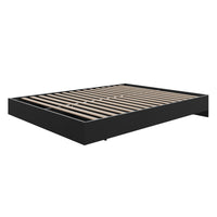 Nexera - Lit plateforme Queen, Noir-Comprend un système de lattes pour le support du matelas, il ne nécessite donc pas de sommier, le choix économique idéal 