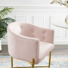 Modway - Savour Touffe Tabouret de comptoir - Rose-Base en acier inoxydable doré