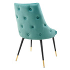 Modway - Adorn Performance Velvet Fauteuil d’appoint de salle à manger Ensemble de 2 - Sarcelle-Rembourrage en mousse dense