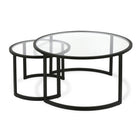 Hudson&Canal - Table basse ronde gigogne Mitera - Bronze noirci-Une finition en bronze noirci fabriquée à la main est appliquée sur le cadre en acier