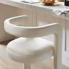 Modway - Winslow Performance Velvet Tabouret de bar - Alabaste-Repose-pieds en acier inoxydable