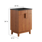 Modway - Miles 24" Vanette de salle de bain - Noyer noir-Portes articulées