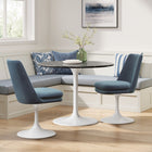 Modway - Lippa Salle à manger pivotante Performance Velvet Fauteuil d’appoint - Blanc Cadet Bleu-Légèrement penché en arrière