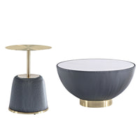 Manhattan Comfort - Ensemble de 2 tables : table basse Anderson moderne 71,5 cm et table d’appoint 40 cm - gris-Ensemble de table basse moderne et de table d’appoint pour salon