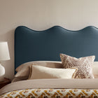 Modway - Athena Velours de performance résistant aux taches Tête de lit King Size, Bleu Cadet-Cadre en mélange de bois