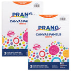 Prang - Panneaux de toile, blanc, 9 po x 12 po, 2 paquets de 3-Panneaux de toile de haute qualité, sans acide