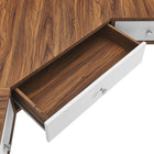 Modway - Transmit Coin de montage mural de 47" Noyer Bureau - Blanc noyer-8