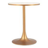Zuo - Bite Table bistrot - Beige/Or-Fini terrazzo imitation pierre au design contemporain distinctif