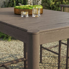 Modway - Eleni Rectangle 56 po Terrasse extérieure Bois teck Bar Table - Teck gris usé-Quatre sièges