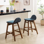 Modway - Juno Tabouret de comptoir - Tissu bleu marine - Ensemble de 2-Tissu tissé en bruyère