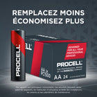 Piles alcalines AA Procell de Duracell, paquet de 24-Emballées en vrac et codés individuellement par date pour une gestion efficace des stocks