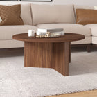 Hudson&Canal - Table basse ronde Anders de 91 cm de largeur, , noyer satiné-Nettoyer avec un chiffon doux et sec, sans produits chimiques agressifs ni produits de nettoyage abrasifs
