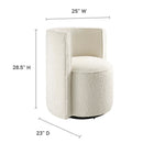 Modway - Della Boucle Tissu Chaise pivotante - Ivoire-Tissu boucle Tissu Rembourrage