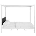 Modway - Raina Canopée Cadre de lit queen-lit, Gris blanc-Poutre centrale renforcée
