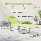 Outsunny - Chaise longue d’extérieur - chaise pliante inclinable réglable - vert-Fabriqué en matériaux en maille résistants aux UV avec une structure en acier revêtue de poudre