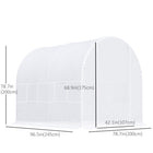 Outsunny - serre tunnel 8 pi x 6,6 pi x 6,6 pi avec porte et fenêtre de ventilation, blanc- La porte à fermeture éclair enroulable permet un accès facile et assure une protection hermétique  
