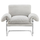 Modway - Ansel Tissu Boucle Chaise d’accent - Papier journal-Assemblée requise