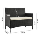 Manhattan Comfort - Ensemble de conversation moderne Imperia pour patio, 4 personnes, avec table basse - Noir et crème - Ensemble de 4-Dimensions de la table basse : 80 cm de longueur, 48 cm de profondeur, 39 cm de hauteur