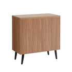 Manhattan Comfort - Jodie 31,1 po Buffet d’Appoint Style Mid-Century Modern - Érable-Pieds en métal évasés pour la mode et la durabilité