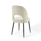 Modway - Rouse Tissu rembourré Fauteuil d’appoint de salle à manger Ensemble de 2 - Noir beige-Pattes écartées et effilées