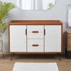 Modway - Energize 48" Meuble de toilette de salle de bain compatible double lavabo (non inclus) - Blanc cerise-Pieds métalliques en épingle à cheveux