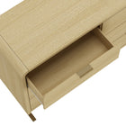 Manhattan Comfort - Grace commode double moderne 60" - chêne naturel et or-Conçu avec du bois massif lisse, des coins arrondis et une silhouette minimaliste pour un attrait à la fois moderne et classique