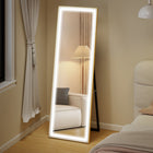 HOMCOM - Miroir pleine longueur à éclairage led réglable - 21 po l x 64 po h - or-Contrôle à une touche permettant de basculer facilement entre trois couleurs de lumière et d’ajuster la luminosité 
