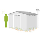 Outsunny - Abri de rangement extérieur 8 pi x 6 pi, avec portes coulissantes, vert-Quatre fentes de ventilation pour garder l'intérieur frais et aéré
