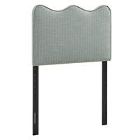 Modway - Athena Rayé Tissu tapis Tête de lit jumelée, Bande bleue Spa-Rembourrage en tissu semblable au lin