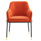 Modway - Jovi Performance Velvet Fauteuil à manger Ensemble de 2 - Orange Noir-8