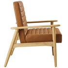 Modway - Jensen Cuir végane Chaise d’accent - Bronzage naturel-Glissements au pied sans marquer
