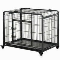 PawHut - cage pour chien pliable robuste pour chiens de taille moyenne - 37 po L x 23 po l x 27 po H-Les fils et le cadre sont en métal robuste pour une utilisation quotidienne<br> 