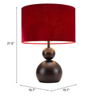 Zuo - Shobu Lampe de table - Red-7