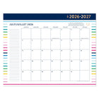 AT-A-GLANCE - Sous-main standard Emily Ley rayures joyeuses 2026-2027 - 22 po x 17 po - bilingue-Format des pages : 17 po H x 21 3/4 po l