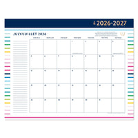AT-A-GLANCE - Sous-main standard Emily Ley rayures joyeuses 2026-2027 - 22 po x 17 po - bilingue-Format des pages : 17 po H x 21 3/4 po l