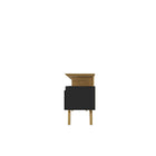 Manhattan Comfort - Meuble TV Yonkers 62,99 po style Mid-Century Modern - Noir et Cannelle-Base encadrée élégante à pieds évasés fabriquée en bois massif pour une durabilité accrue