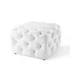 Modway - Amour Carré de boutons touffonnés Imitation cuir Ottoman - Blanc-5