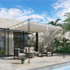 Outsunny - remplacement de toit rétractable pour pergola 8,2 pi L x 8,4 pil , pour cadre 10 pi L x 10 pi l (couverture supérieure uniquement), blanc crème-Cette housse de pergola possède des poches uniquement pour six barres
