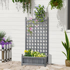 Outsunny - Jardin surélevé avec treillis pour plantes grimpantes - gris-Les trous de drainage facilitent l’évacuation de l’eau
