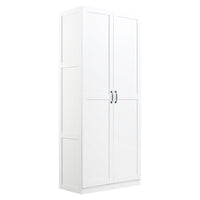 Manhattan Comfort - Placard de rangement moderne Hopkins 29,61 po à 4 étagères - Blanc-Armoire penderie moderne autoportante 1 section avec 4 grandes étagères pour chambre et rangement